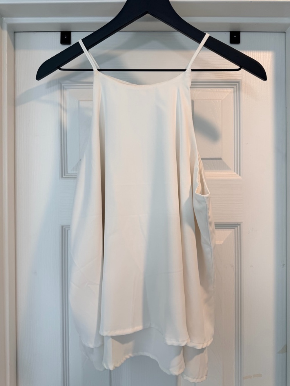 SHEIN Cream Double-Layer Spaghetti Strap Tank Top